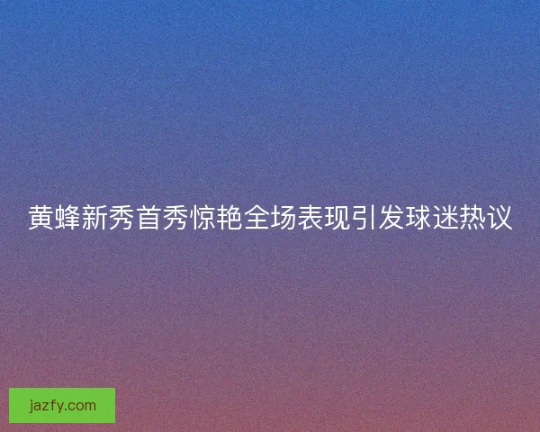 黄蜂新秀首秀惊艳全场表现引发球迷热议