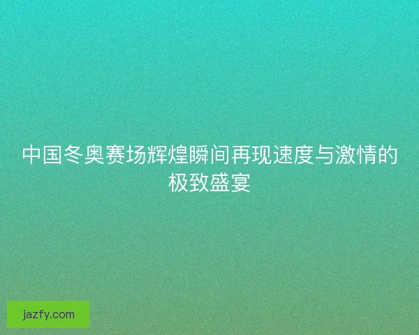 中国冬奥赛场辉煌瞬间再现速度与激情的极致盛宴