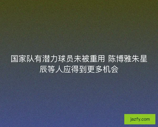 国家队有潜力球员未被重用 陈博雅朱星辰等人应得到更多机会